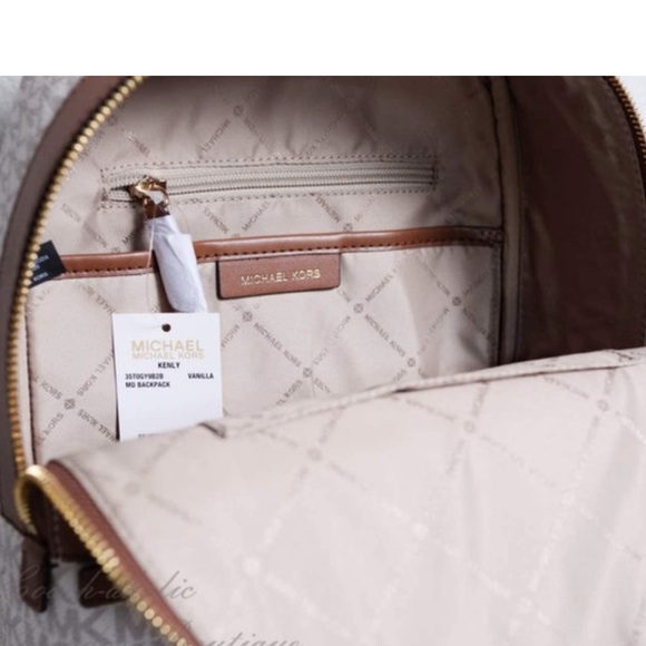 MICHAEL KORS Kenly Medium Backpack Signature Vanilla Bag - Picture 8 of 16